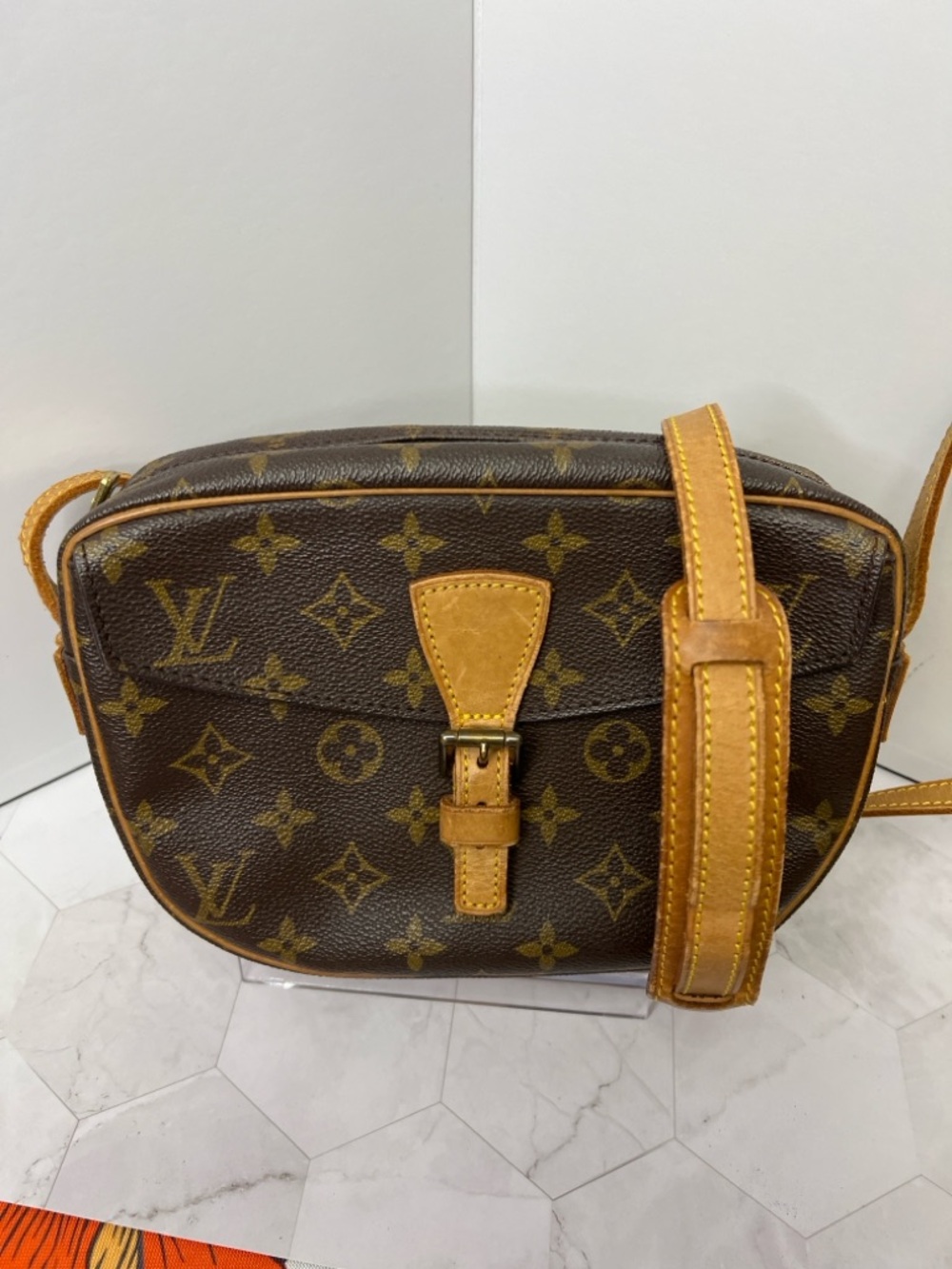 Vintage Louis Vuitton Monogram Jeune Fille Crossbody Bag in Brown and Tan